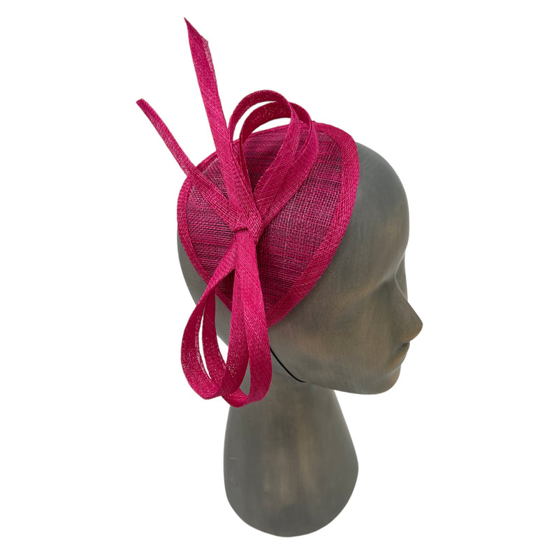 Pink double bow fascinator