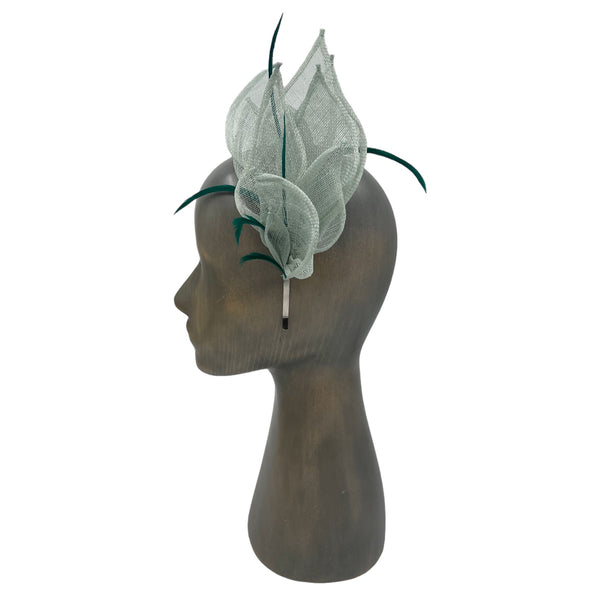 Feather flower fascinator