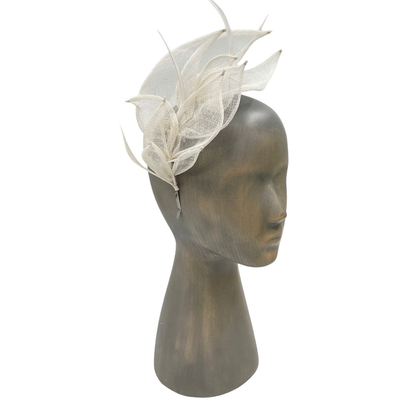 Feather flower fascinator