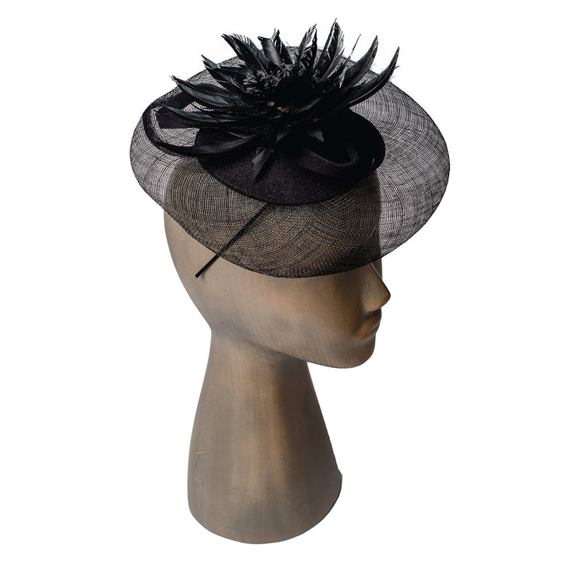 Feather flower fascinator