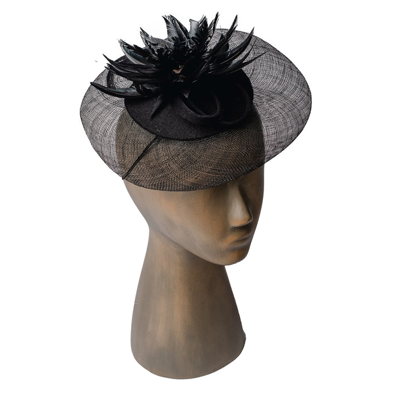 Feather flower fascinator