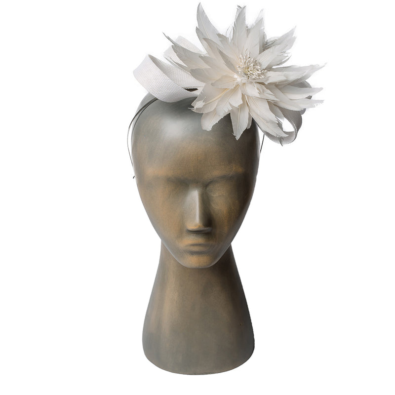 Feather flower fascinator