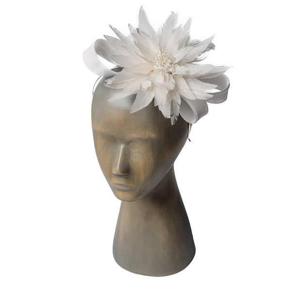 Feather flower fascinator