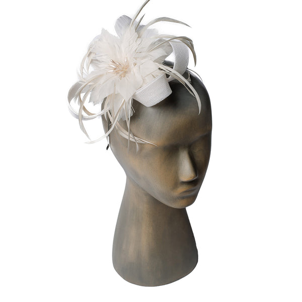 Flower feather fascinator