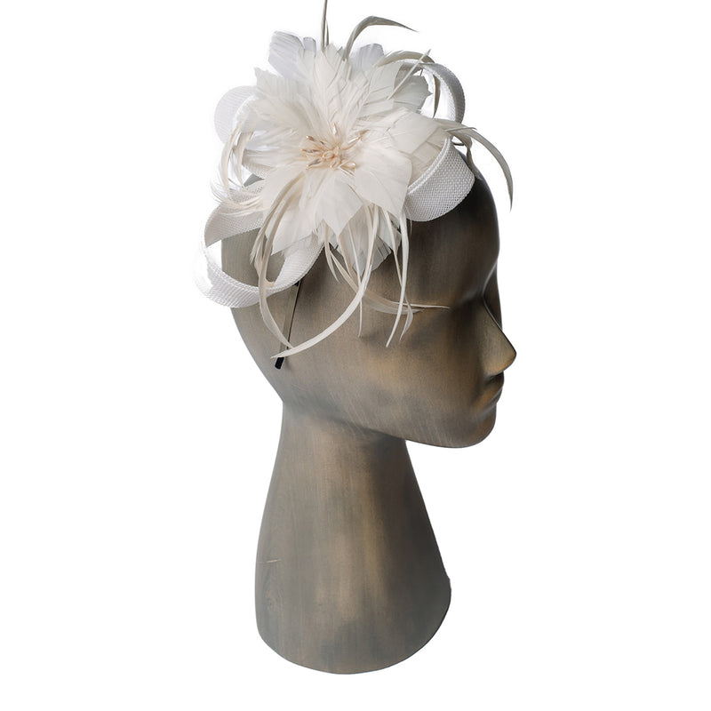 Flower feather fascinator