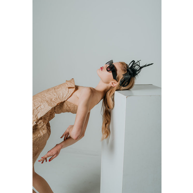 Feather flower fascinator