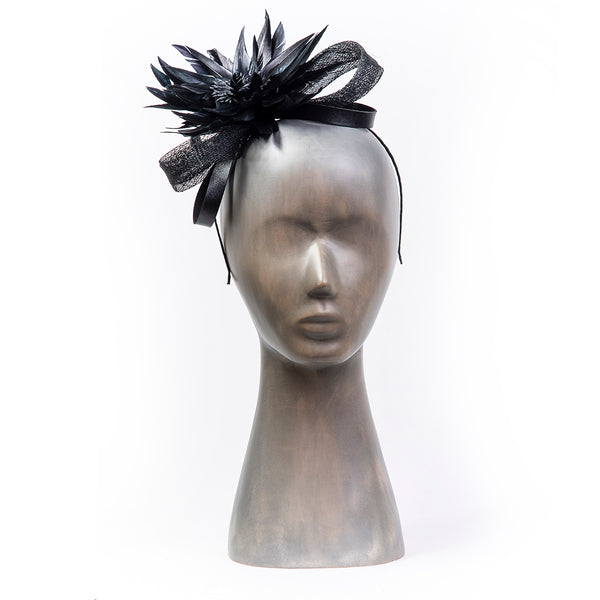 Feather flower fascinator